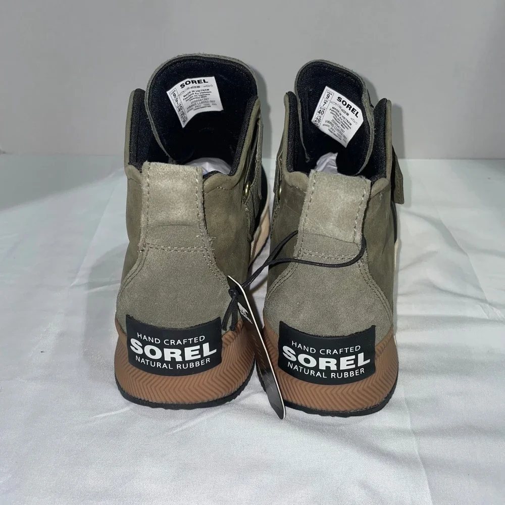 Sorel‎ Out N About III Conquest Waterproof Boots Olive Green Black Womens 9 New
